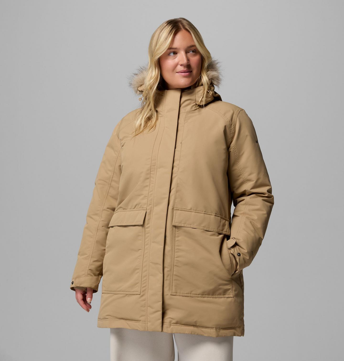 Женская куртка Columbia Little Si II Insulated Parka - Plus Size, цвет: Пляжный — фото 1