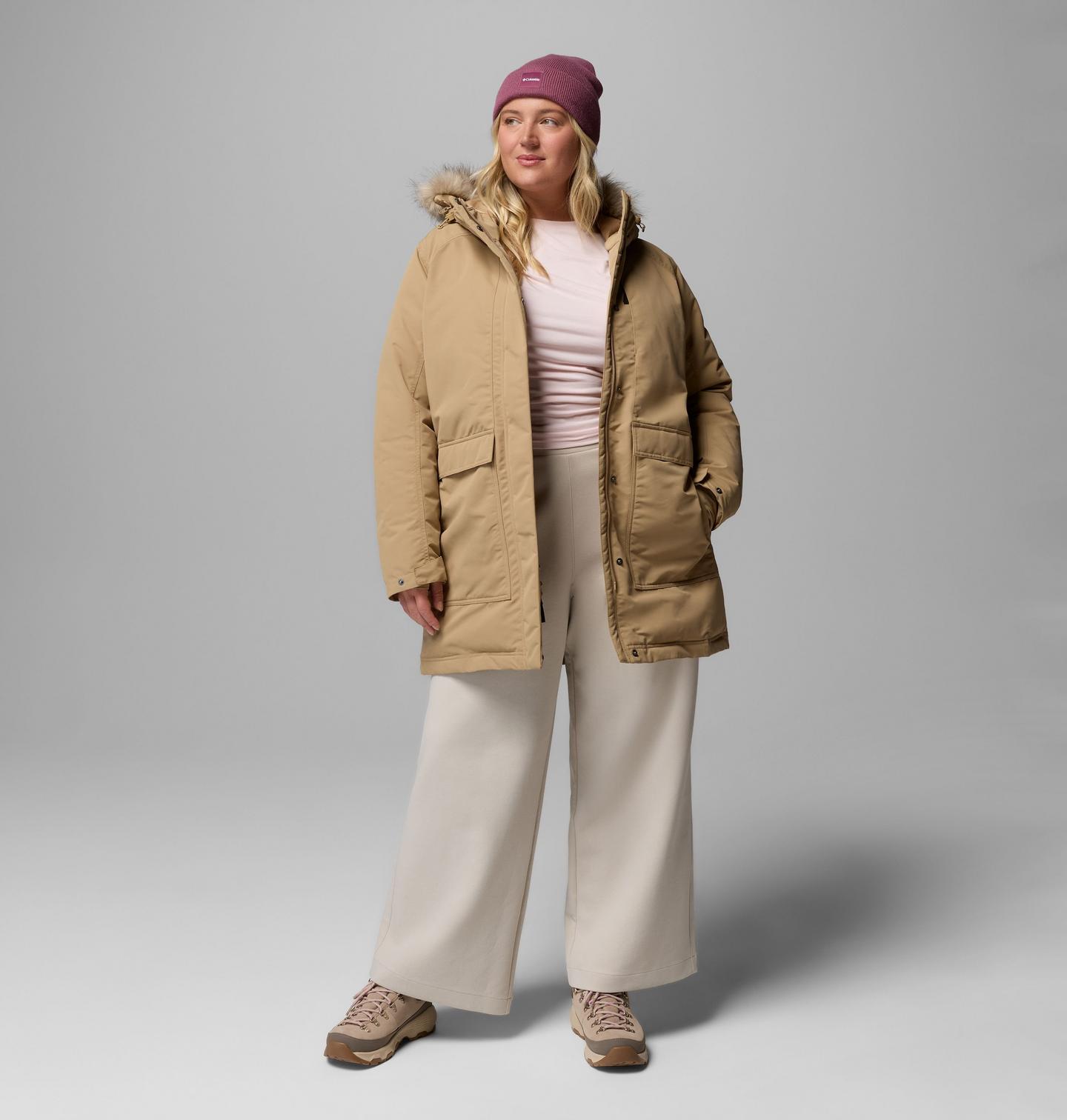 Женская куртка Columbia Little Si II Insulated Parka - Plus Size, цвет: Пляжный — фото 2