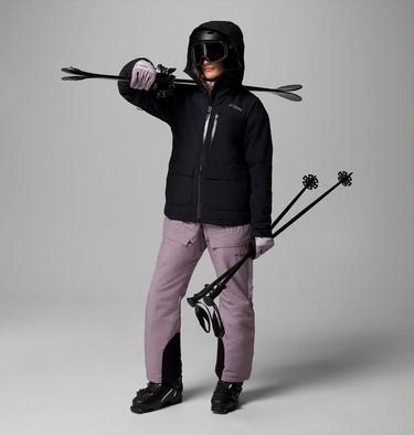 Women's Highland Summit II Insulated Waterproof Ski Bibs, Color: Shale Purple, image 2