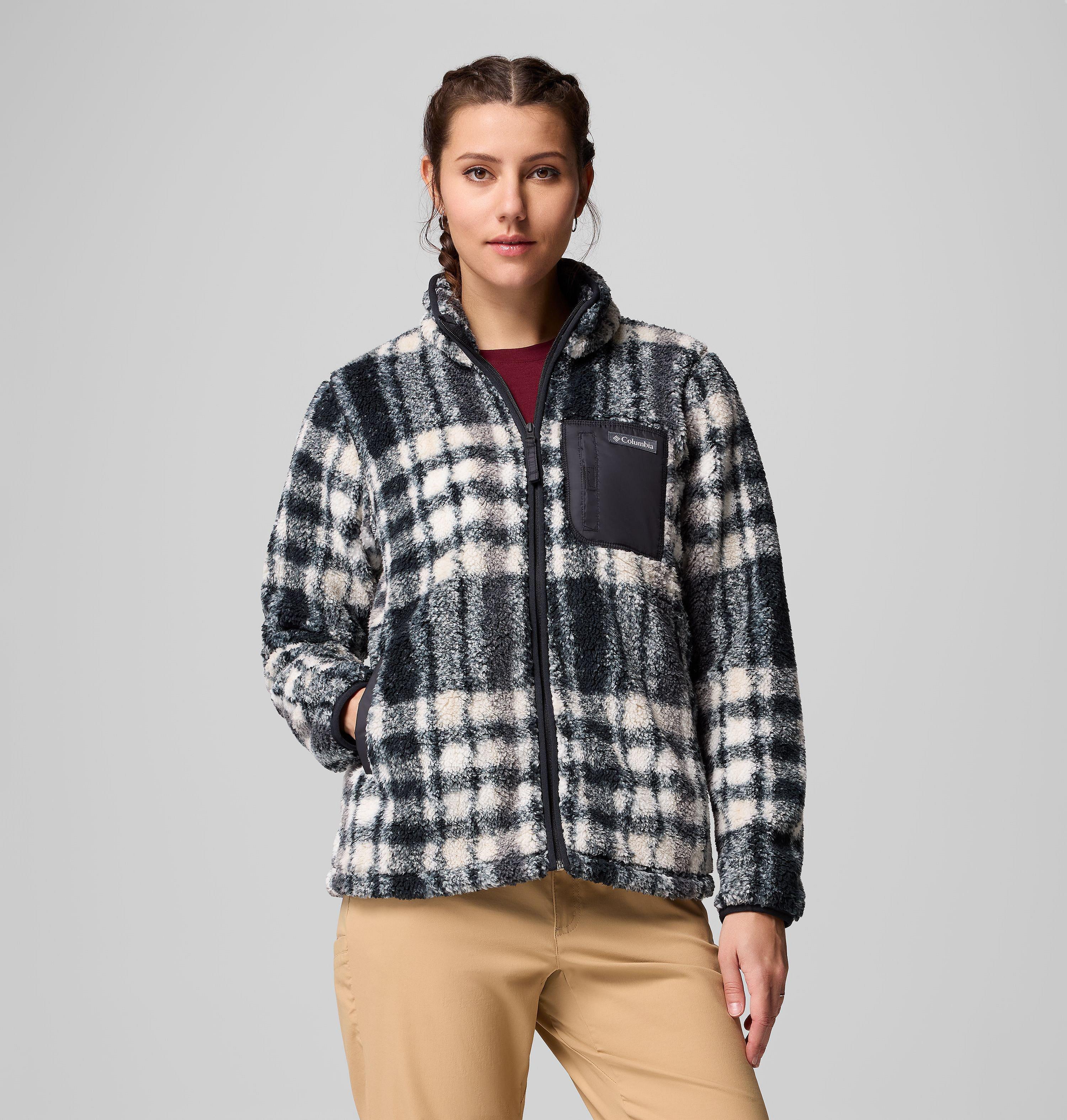 Columbia Sportswear Women's Black Columbia - West Bend™ Ii Printed Sherpa Jacket - Herringplaid Small