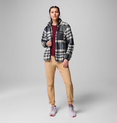 Chaqueta sherpa con estampado West Bend II para mujer, Color: Black Herringplaid, image 2