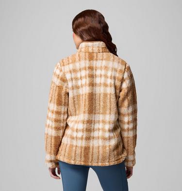 Chaqueta sherpa con estampado West Bend II para mujer, Color: Camel Brown Herringplaid, image 7
