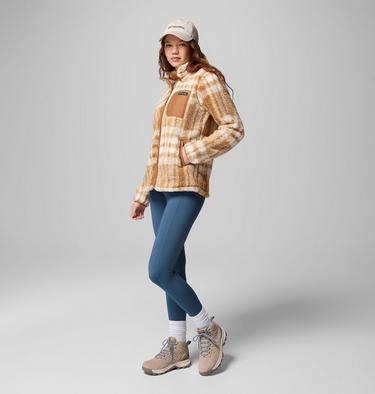 Chaqueta sherpa con estampado West Bend II para mujer, Color: Camel Brown Herringplaid, image 6