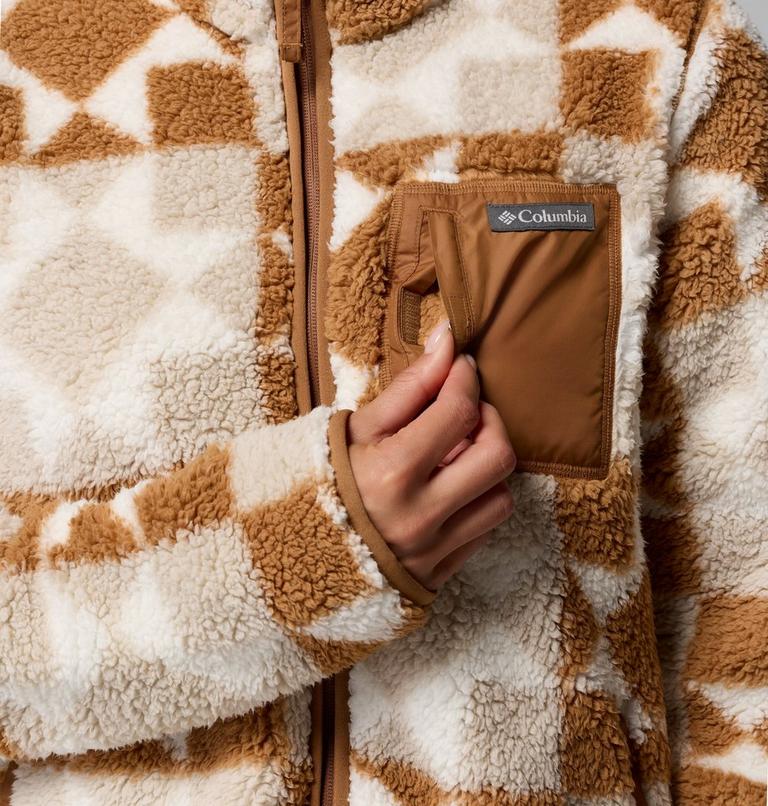 Women's West Bend II Printed Sherpa Jacket, Color: Camel Brown, Cozy Quilt, image 7