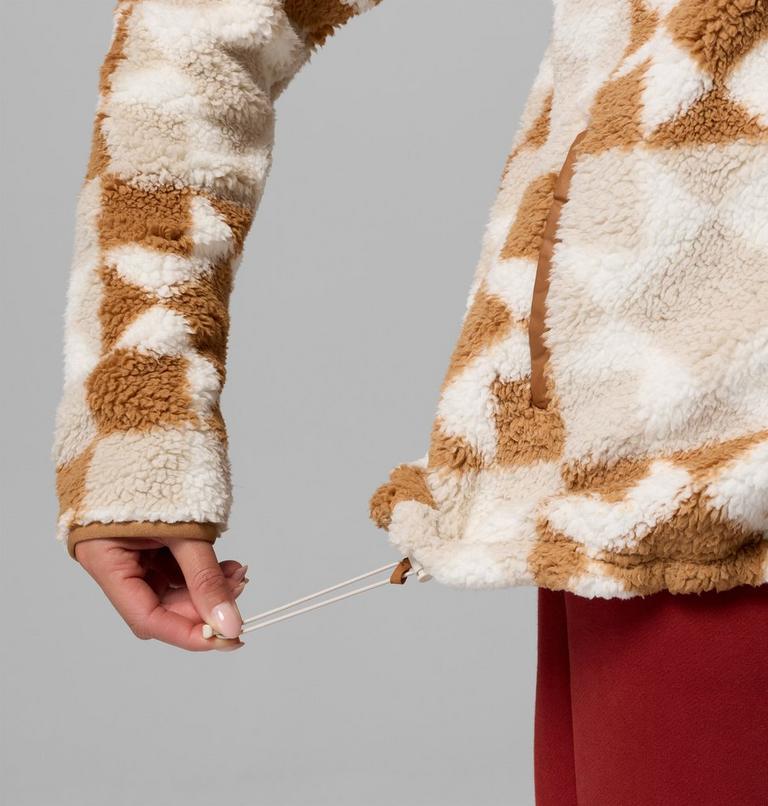 Women's West Bend II Printed Sherpa Jacket, Color: Camel Brown, Cozy Quilt, image 8