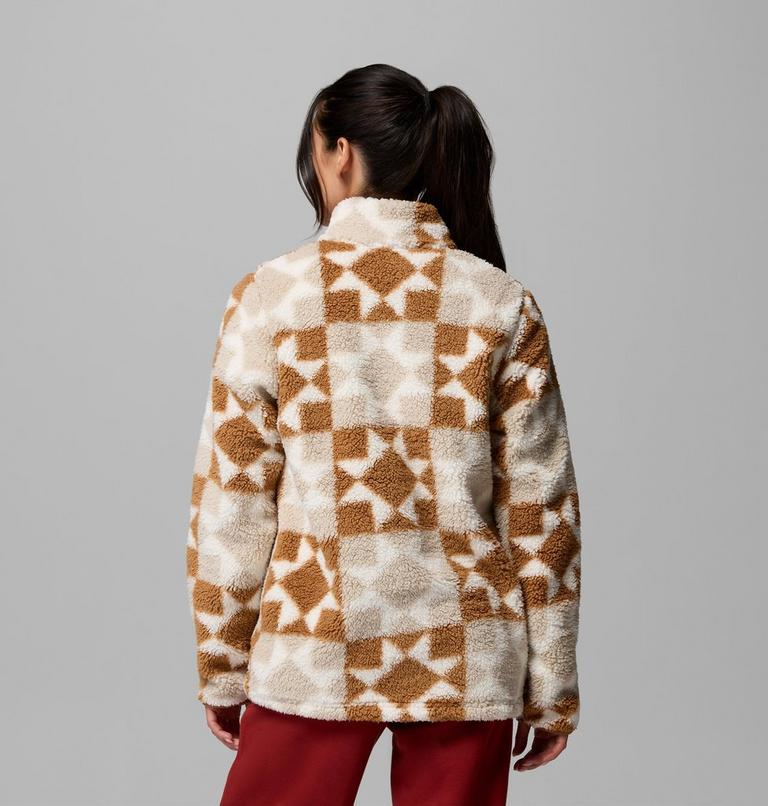 Women's West Bend II Printed Sherpa Jacket, Color: Camel Brown, Cozy Quilt, image 3