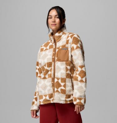 Women's West Bend II Printed Sherpa Jacket, Color: Camel Brown, Cozy Quilt, image 1