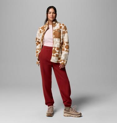Women's West Bend II Printed Sherpa Jacket, Color: Camel Brown, Cozy Quilt, image 2
