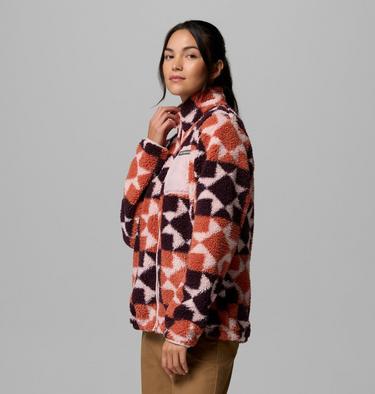 Women's West Bend II Printed Sherpa Jacket, Color: Teak Brown, Cozy Quilt, image 16