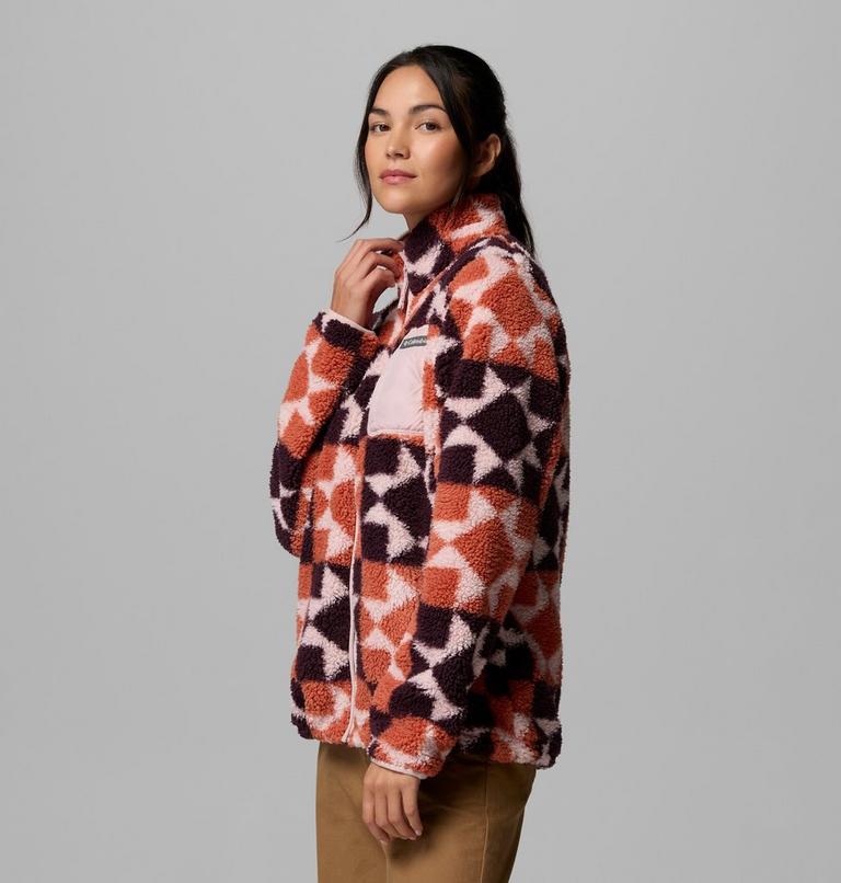 Women's West Bend II Printed Sherpa Jacket, Color: Teak Brown, Cozy Quilt, image 4