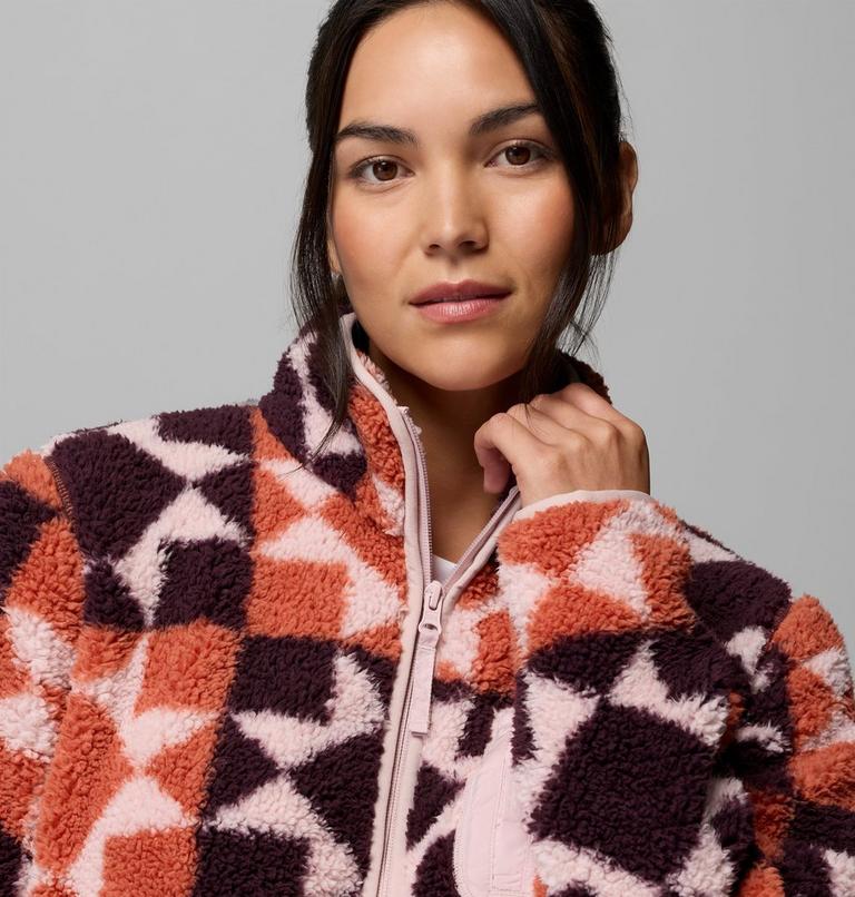 Women's West Bend II Printed Sherpa Jacket, Color: Teak Brown, Cozy Quilt, image 6