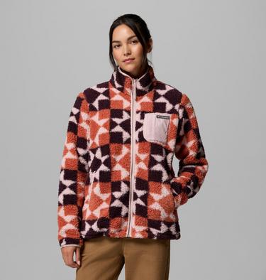 Women's West Bend II Printed Sherpa Jacket, Color: Teak Brown, Cozy Quilt, image 13