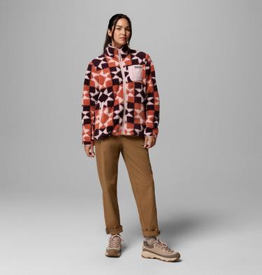 Women's West Bend II Printed Sherpa Jacket, Color: Teak Brown, Cozy Quilt, image 14