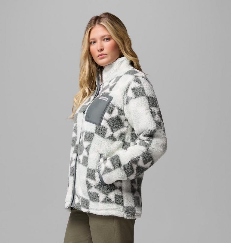 Women's West Bend II Printed Sherpa Jacket, Color: Tea Light, Cozy Quilt, image 4