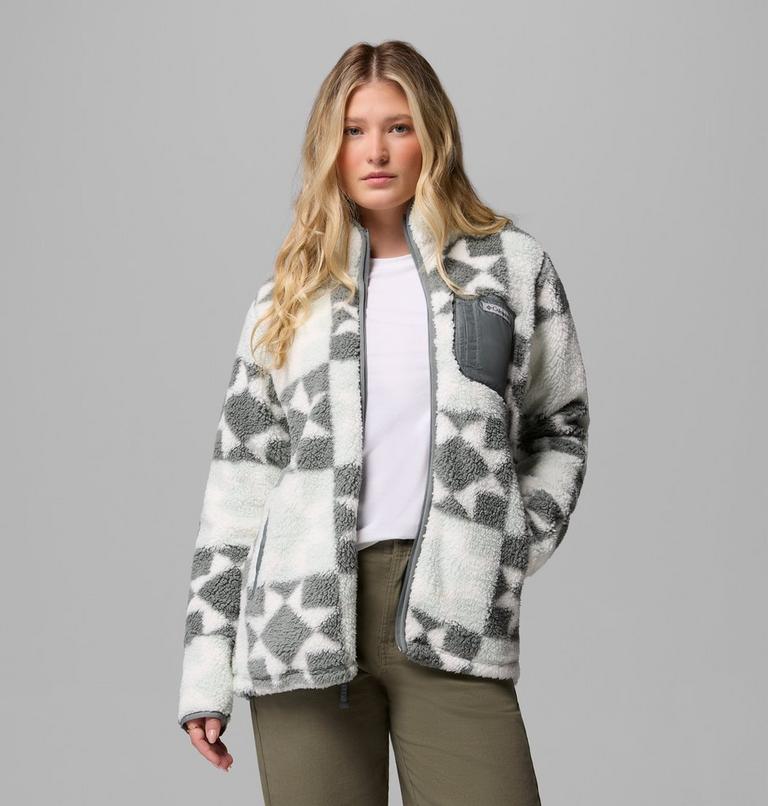Women's West Bend II Printed Sherpa Jacket, Color: Tea Light, Cozy Quilt, image 5