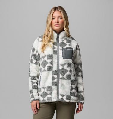 Women's West Bend II Printed Sherpa Jacket, Color: Tea Light, Cozy Quilt, image 9