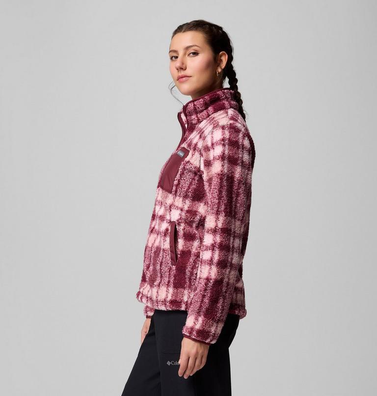 Women's West Bend II Printed Sherpa Jacket, Color: Rich Wine Herringplaid, image 4