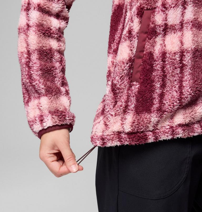 Women's West Bend II Printed Sherpa Jacket, Color: Rich Wine Herringplaid, image 8