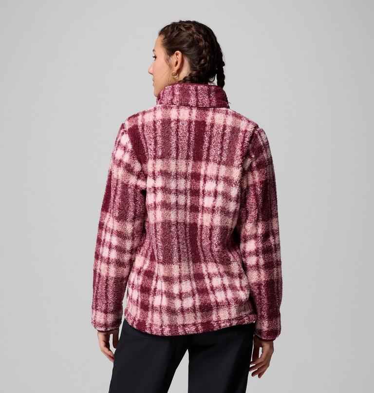Women's West Bend II Printed Sherpa Jacket, Color: Rich Wine Herringplaid, image 3