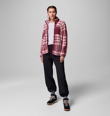 Chaqueta sherpa con estampado West Bend II para mujer, Color: Rich Wine Herringplaid, image 10