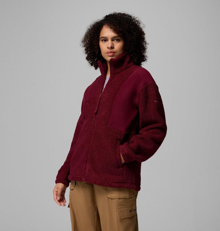 Women's Panorama II Sherpa Fleece Jacket, Color: Rich Wine, image 4
