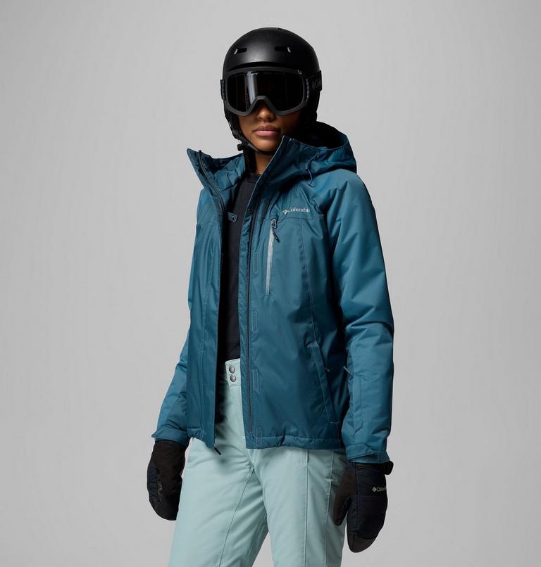 Women's Snowy Summit Insulated Waterproof Ski Jacket, Color: Everblue Dobby, image 4
