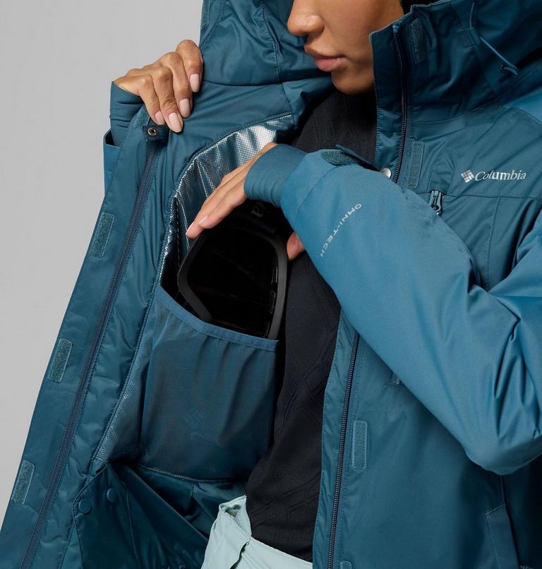 Women's Snowy Summit Insulated Waterproof Ski Jacket, Color: Everblue Dobby, image 5