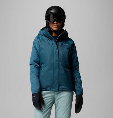 Women's Snowy Summit Insulated Waterproof Ski Jacket, Color: Everblue Dobby, image 3