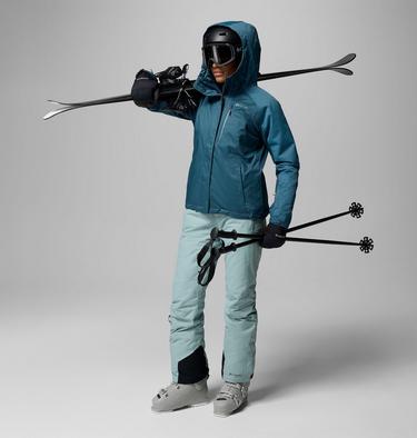 Women's Snowy Summit Insulated Waterproof Ski Jacket, Color: Everblue Dobby, image 4