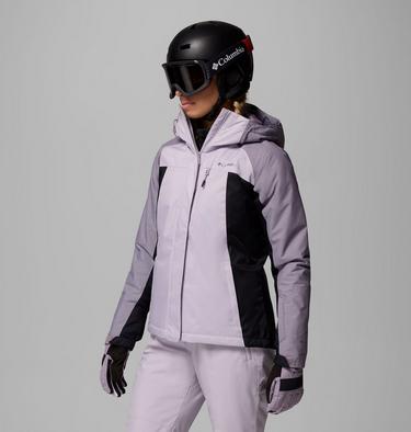 Women's Snowy Summit Insulated Waterproof Ski Jacket, Color: Lavender Pearl, Black, Shl Prpl Crss Dy, image 12