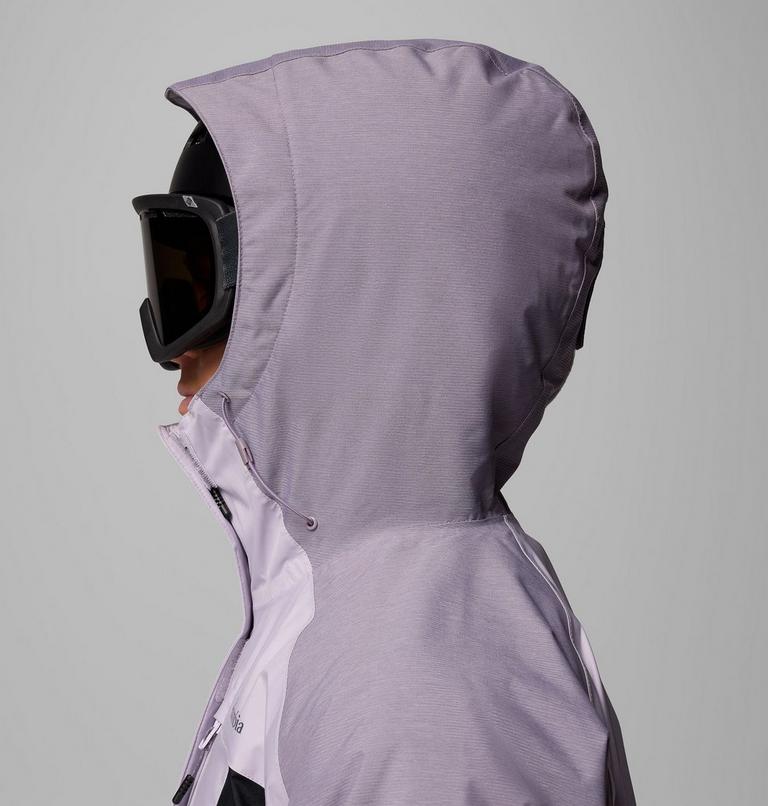 Chaqueta de esquí impermeable con aislamiento Snowy Summit para mujer, Color: Lavender Pearl, Black, Shl Prpl Crss Dy, image 11