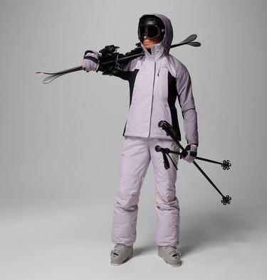 Women's Snowy Summit Insulated Waterproof Ski Jacket, Color: Lavender Pearl, Black, Shl Prpl Crss Dy, image 6
