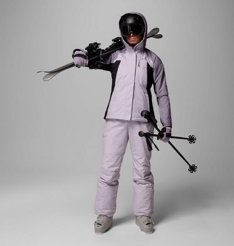 Chaqueta de esquí impermeable con aislamiento Snowy Summit para mujer, Color: Lavender Pearl, Black, Shl Prpl Crss Dy, image 13