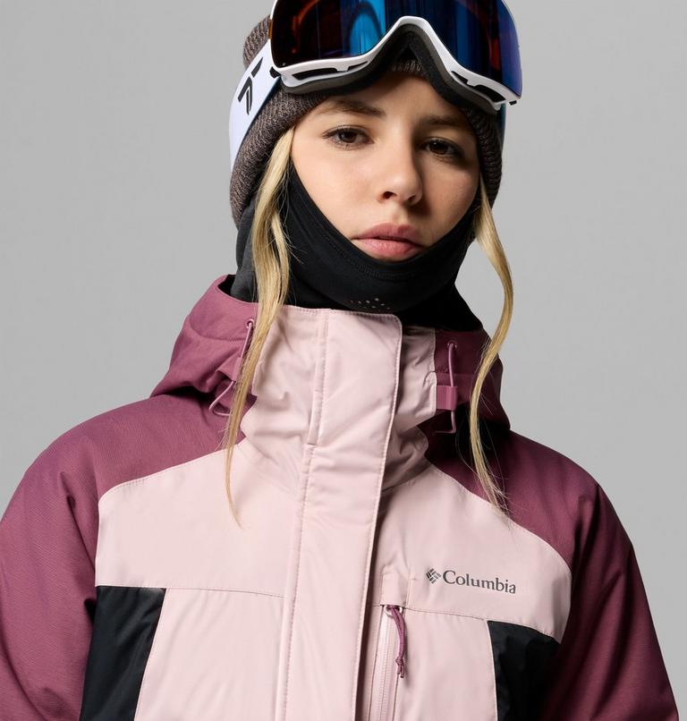 Giacca da sci impermeabile e imbottita Snowy Summit da donna, Color: Mineral Pink, Black, Antique Mauve X Dye, image 7