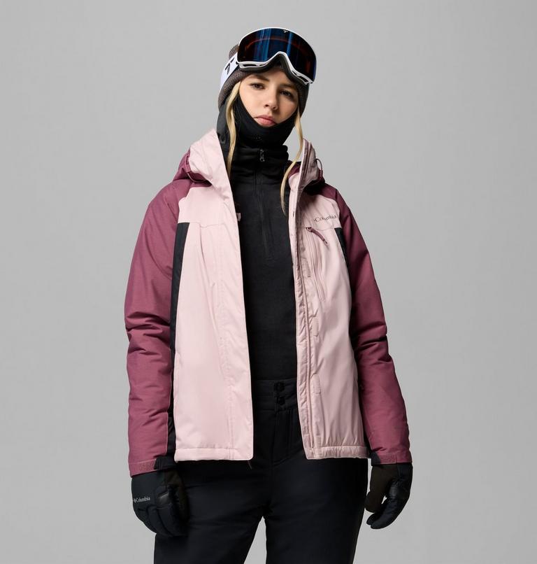 Giacca da sci impermeabile e imbottita Snowy Summit da donna, Color: Mineral Pink, Black, Antique Mauve X Dye, image 11