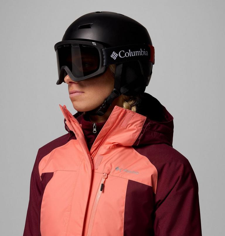 Women's Snowy Summit Insulated Waterproof Ski Jacket, Color: Alpenglow, Rich Wine Cross Dye, image 12