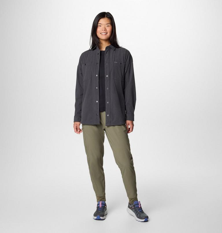 Women's Blue Point Creek Corduroy Shirt Jacket, Color: Shark, image 3