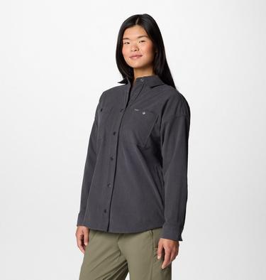 Women's Blue Point Creek Corduroy Shirt Jacket, Color: Shark, image 8