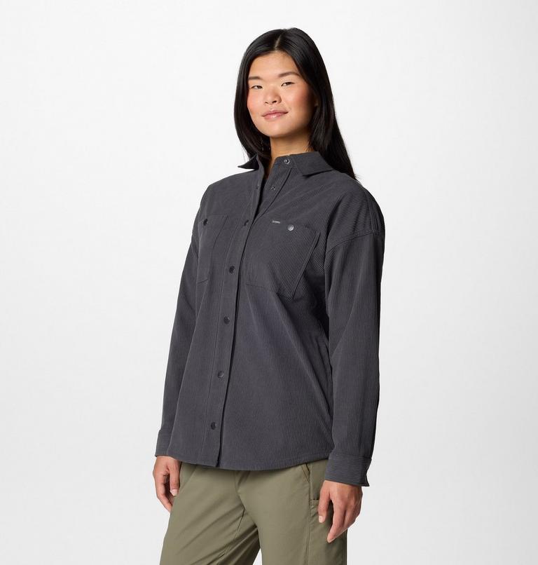 Women's Blue Point Creek Corduroy Shirt Jacket, Color: Shark, image 4