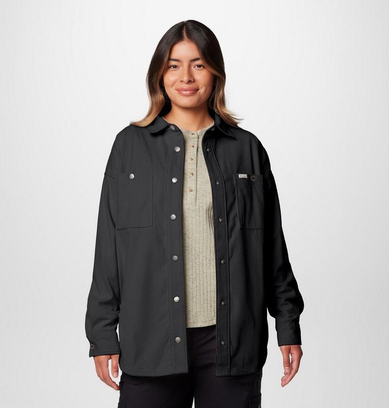 Women's Blue Point Creek Corduroy Shirt Jacket, Color: Shark, image 6