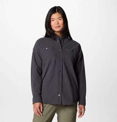Women's Blue Point Creek Corduroy Shirt Jacket, Color: Shark, image 3