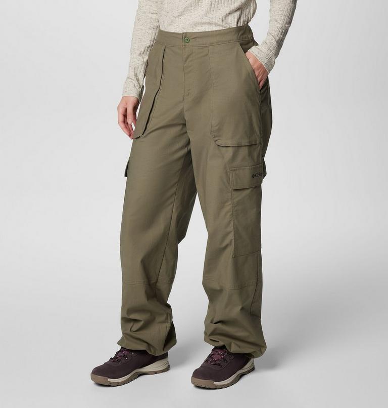 Women's Brea Falls Cotton Ripstop Cargo Trousers, Color: Stone Green, image 4