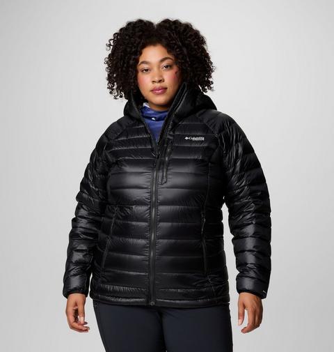 Женская куртка Columbia Arctic Crest Down Hooded Jacket - Plus Size, цвет: Чёрный
