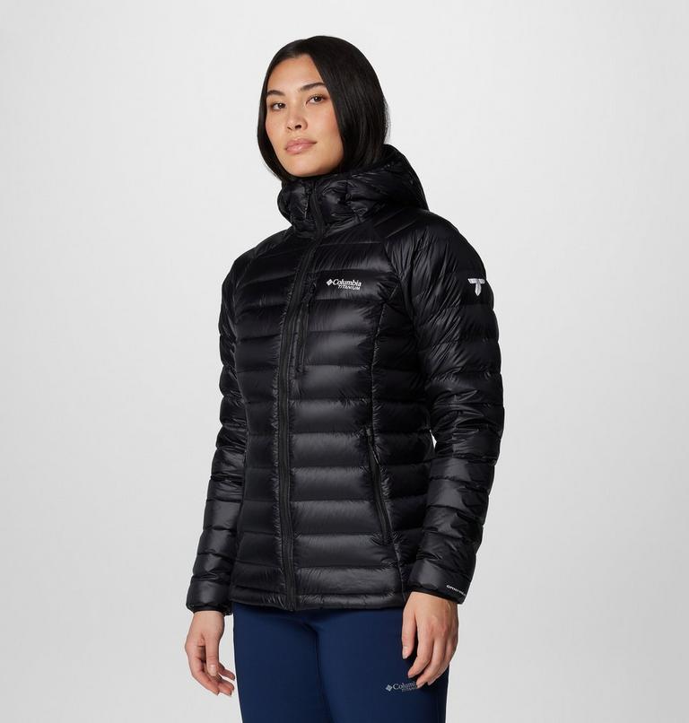 Women's Arctic Crest Down Hooded Jacket, Color: Black, image 4