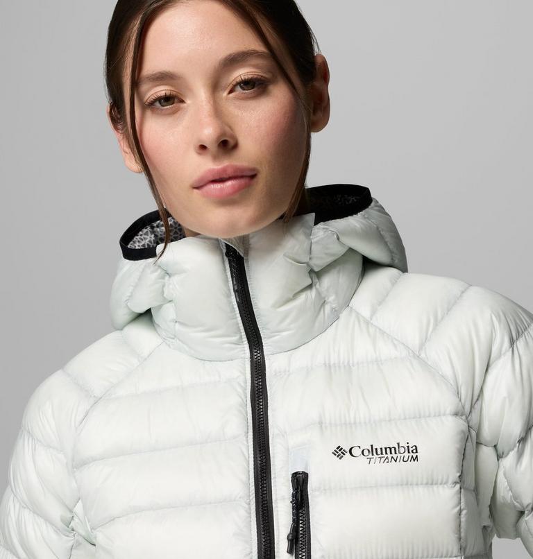 Women's Arctic Crest Down Hooded Jacket, Color: Tea Light, image 7