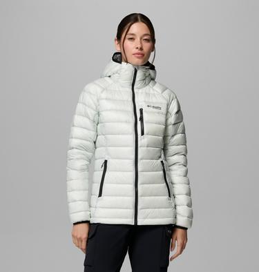 Women's Arctic Crest Down Hooded Jacket, Color: Tea Light, image 3