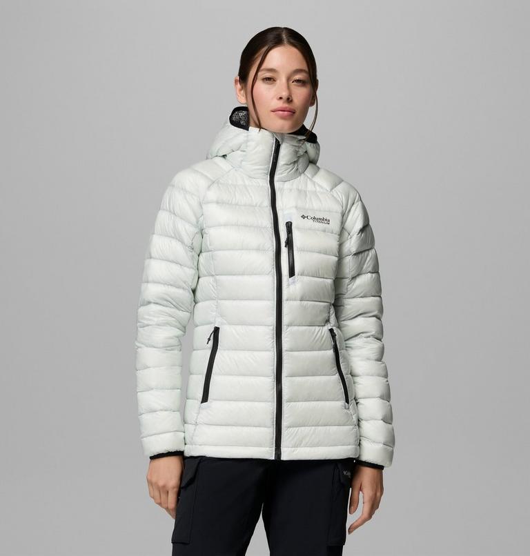 Women's Arctic Crest Down Hooded Jacket, Color: Tea Light, image 1