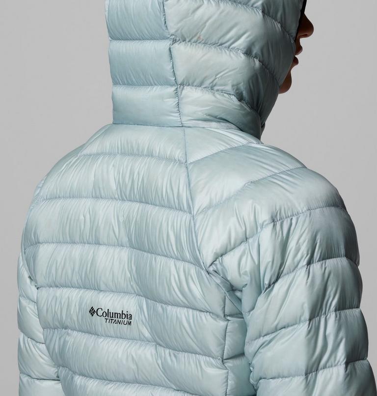 Women's Arctic Crest Down Hooded Jacket, Color: Crushed Blue, image 9