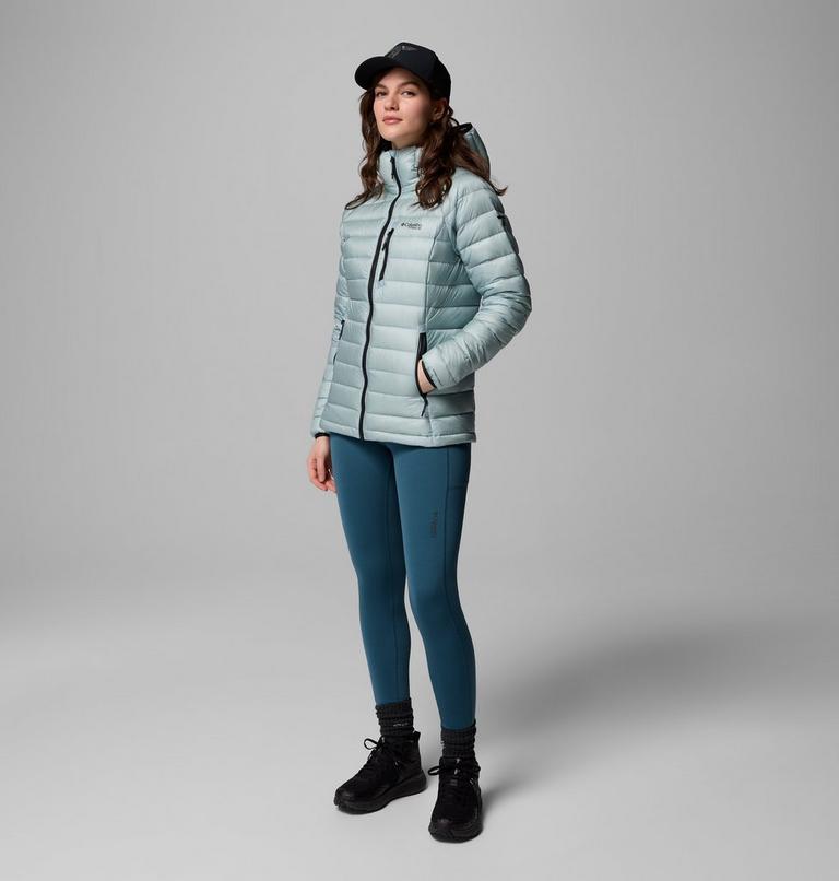 Women's Arctic Crest Down Hooded Jacket, Color: Crushed Blue, image 2