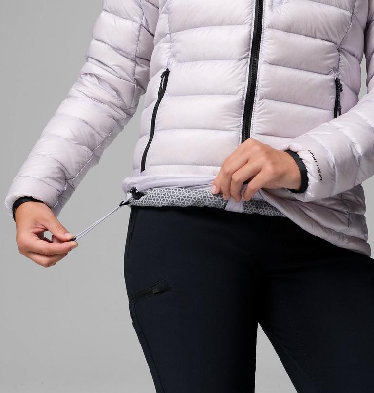 Women's Arctic Crest Down Hooded Jacket, Color: Lavender Pearl, image 8